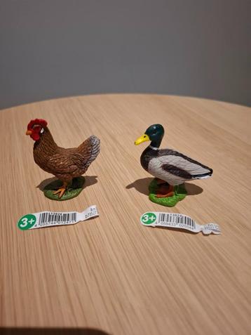 Schleich 13826 kip + 13824 eend beschikbaar voor biedingen