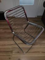 Chaise vintage métal chromé design 70s en métal grillagé, Tuin en Terras, Tuinstoelen, Ophalen, Zo goed als nieuw, Metaal