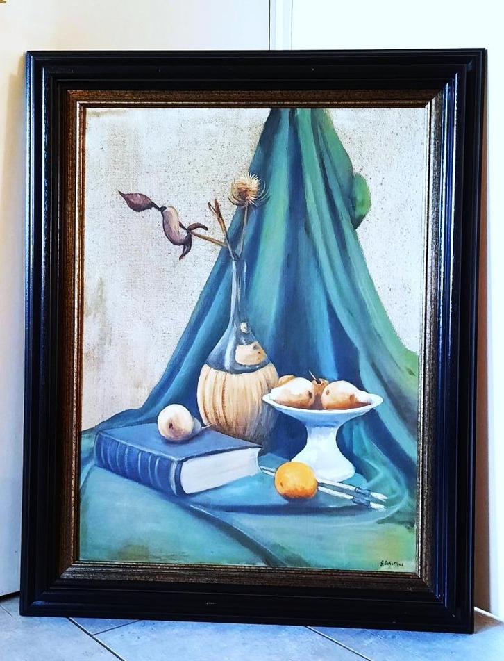 Gesigneerd Antieke olieverf schilderij op paneel Uit Ca.1950, Antiek en Kunst, Kunst | Schilderijen | Klassiek, Ophalen of Verzenden