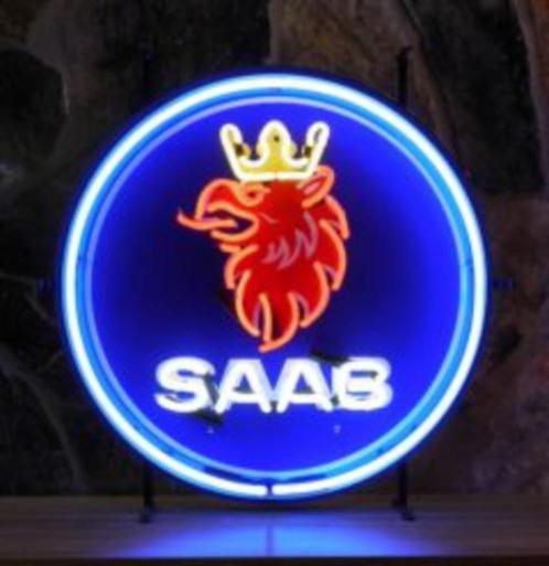 Saab renault peugeot reclame decoratie neon garage showroom, Verzamelen, Merken en Reclamevoorwerpen, Nieuw, Lichtbak of (neon) lamp