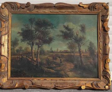 huile sur panneau paysage signe beschikbaar voor biedingen