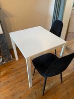 Uitvouwbare eettafel + 2 stoelen, Huis en Inrichting, Tafels | Eettafels, Ophalen, Zo goed als nieuw