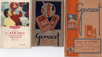 Lot de 3 pochettes photo anciennes GEVAERT années 1920-1950, Enlèvement ou Envoi, Avant 1940, Autres types