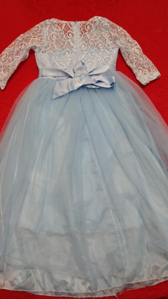 Déguisement princesse robe bleue et jupon 6-8 ans, Kinderen en Baby's, Carnavalskleding en Verkleedspullen, Gebruikt, Meisje, 122 t/m 128