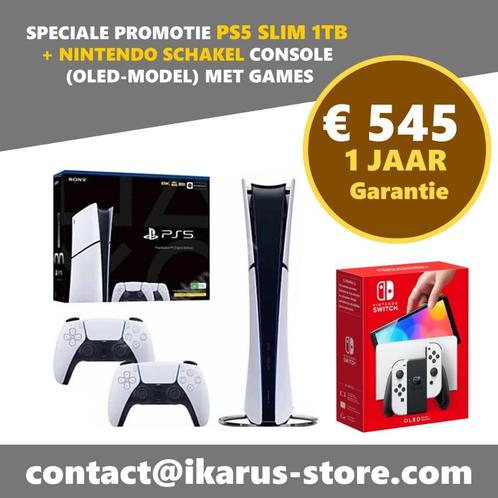 Promo PlayStation 5 Slim 1 TB SSD + Nintendo Schakelconsole, Games en Spelcomputers, Games | Sony PlayStation 5, Nieuw, Ophalen of Verzenden