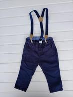 Donkerblauwe broek met bretellen, 9 tot 12 mnd, Jongetje, Zo goed als nieuw, Ophalen