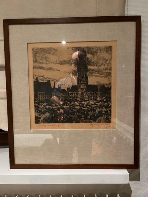 Ets Alfons Blomme, Antiek en Kunst, Kunst | Etsen en Gravures, Ophalen