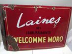Oud geëmailleerd bord van Welcome Moro wol, Ophalen of Verzenden, Gebruikt, Reclamebord