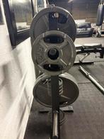 Olympische schijven, Sport en Fitness, Fitnessmaterialen, Ophalen, Zo goed als nieuw, Halterstangen