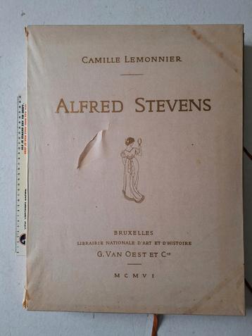 Camille Lemonnier "Alfred Stevens" uit 1906 met twee etsen beschikbaar voor biedingen