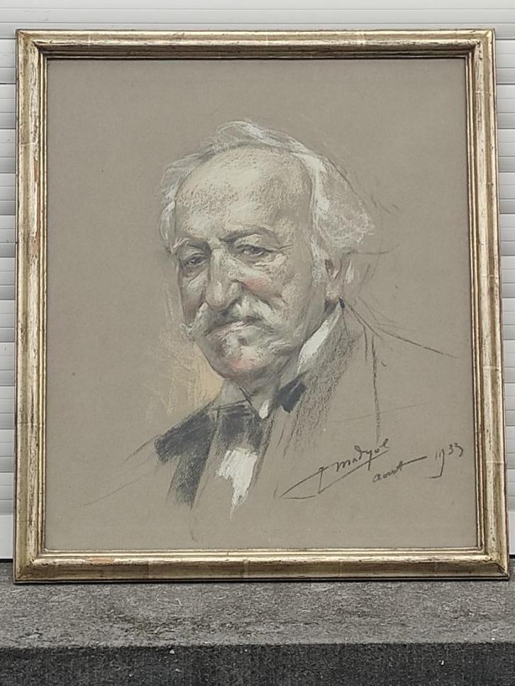 Pastel homme signe Jacques madyol, Antiek en Kunst, Kunst | Schilderijen | Klassiek, Ophalen of Verzenden