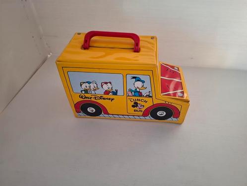 Boîte à lunch vintage Walt Disney School Bus 44, Collections, Disney, Utilisé, Sac, Valise ou Pochette, Donald Duck, Enlèvement ou Envoi