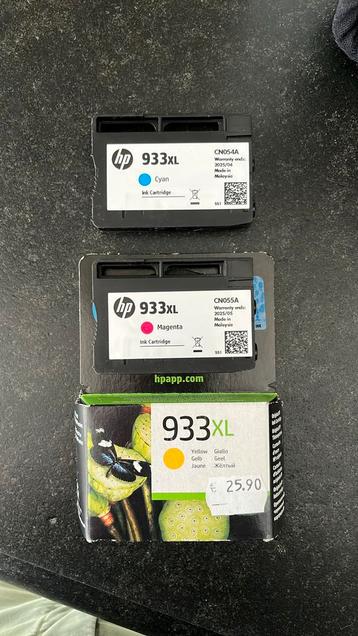 HP933XL - 3 cartouches encre grande capacité authentiques beschikbaar voor biedingen