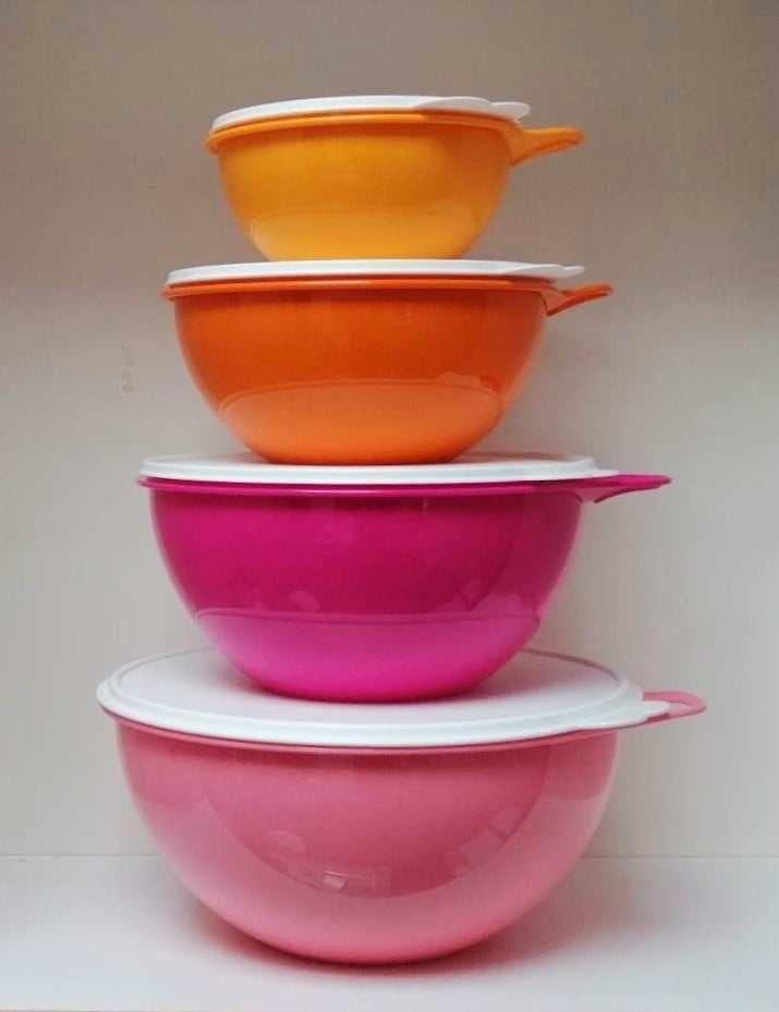 Tupperware™ « Super Mixing Bowl » 1,4 - 3 - 4,5 en 7,8 liter, Huis en Inrichting, Keuken | Tupperware, Nieuw, Bak of Kom, Geel
