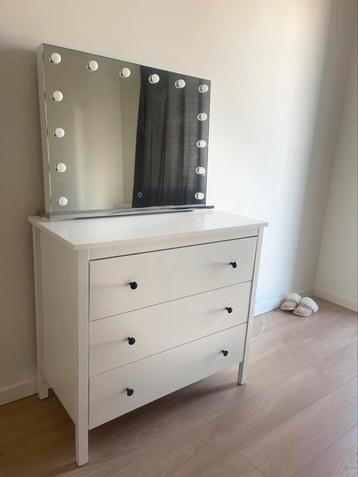 Commode blanc, 90x83 cm avec miroir or sans, Enlèvement, Comme neuf