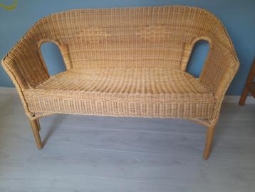Zetel 2p - Rotan- riet - 2p bank beschikbaar voor biedingen