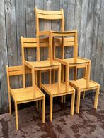 Industriële beukenhouten retro stoelen–stapelbaar ( 156stks), Huis en Inrichting, Gebruikt, Bruin, Vintage, Ophalen of Verzenden