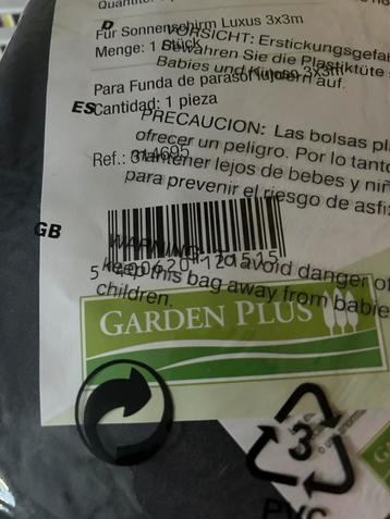 Garden Plus Housse pour parasol 300cm gris beschikbaar voor biedingen