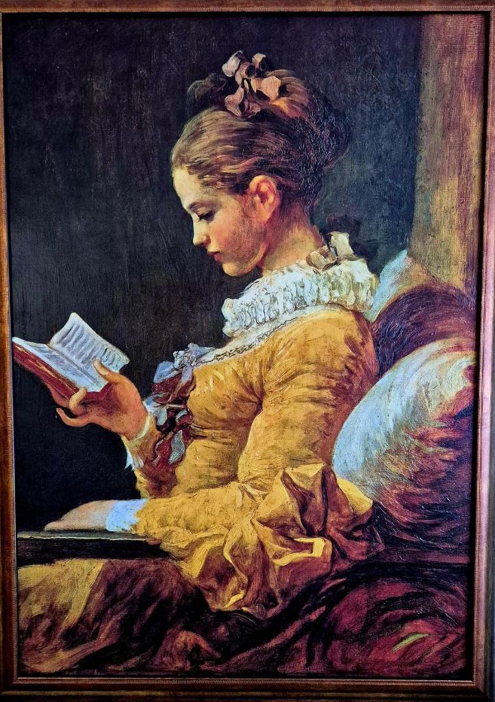 Prachtige reproductie in olieverf van "La Liseuse", Antiek en Kunst, Kunst | Schilderijen | Klassiek, Ophalen