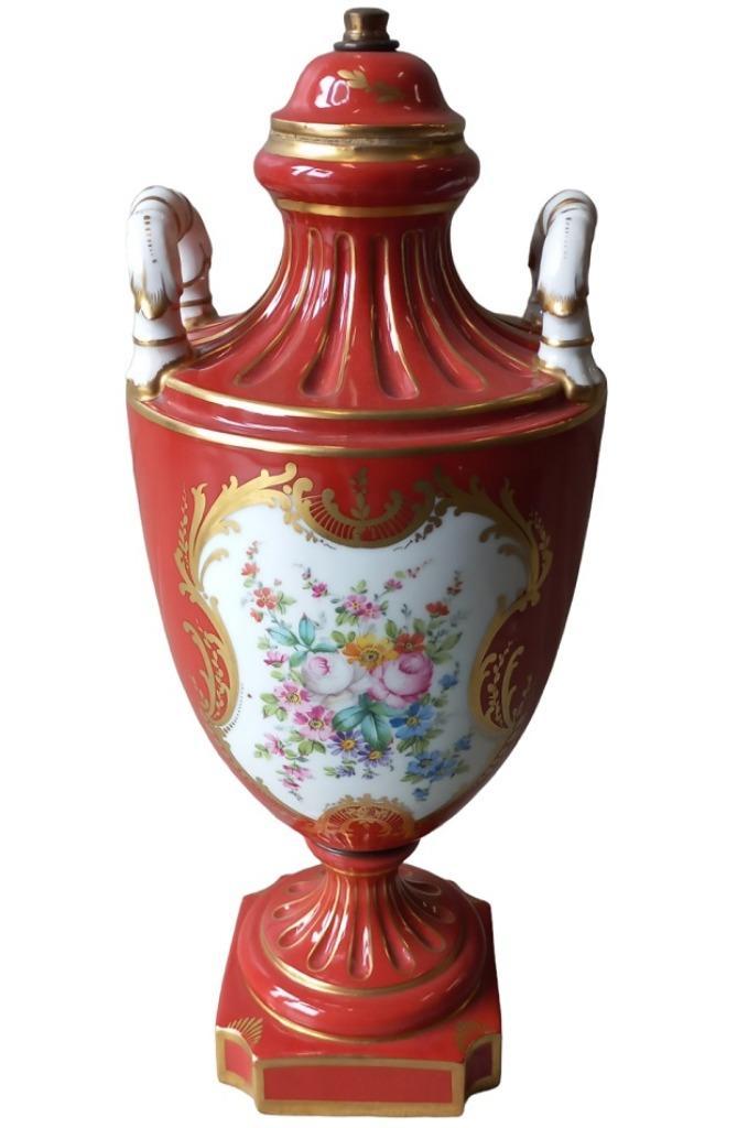 porcelaine de Paris dekselvaas/lampenvoet, Antiek en Kunst, Antiek | Porselein, Ophalen
