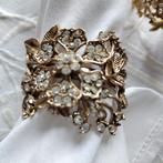 J.Line 4 gouden servetringen en strass steentjes, Huis en Inrichting, Ophalen of Verzenden, Zo goed als nieuw