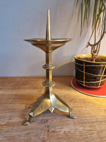 Antieke messing Kandelaar Art Deco  beschikbaar voor biedingen