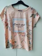 T-shirt met bloemen, Maat 34 (XS) of kleiner, Ophalen of Verzenden, Roze, Zo goed als nieuw