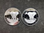 LAATSTE Bijzonder setje - 2025 Somalia elephant - 2 x 1 oz s, Ophalen of Verzenden, Zilver