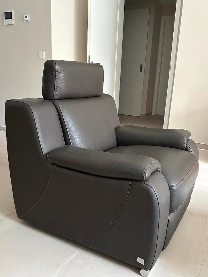 Meubles et canapé, Maison & Meubles, Canapés | Salons, Utilisé, Bois, Cuir, Enlèvement