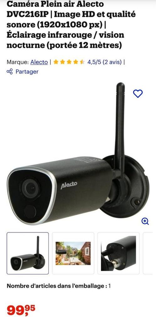 Camira surveillance ALECTO neuf excellent pour jardin, Audio, Tv en Foto, Videobewaking, Nieuw, Ophalen of Verzenden