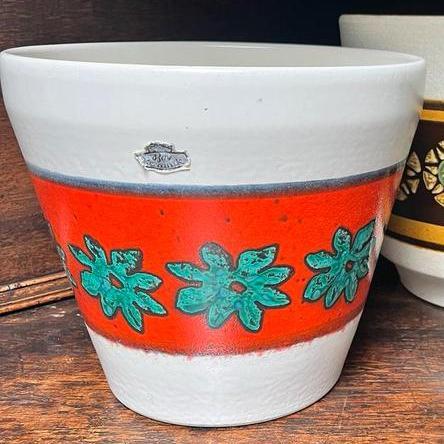 vintage bloempot cachepot W-Germany Bay Keramik, Antiek en Kunst, Antiek | Keramiek en Aardewerk, Ophalen of Verzenden
