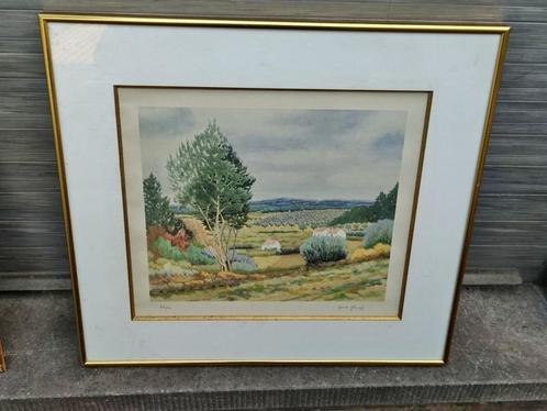 Lithographie paysage signe Paul ghuys, Antiek en Kunst, Kunst | Litho's en Zeefdrukken, Ophalen of Verzenden