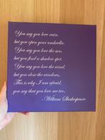 Muurdecoratie canvas - shakespeare, Huis en Inrichting, Ophalen, Zo goed als nieuw