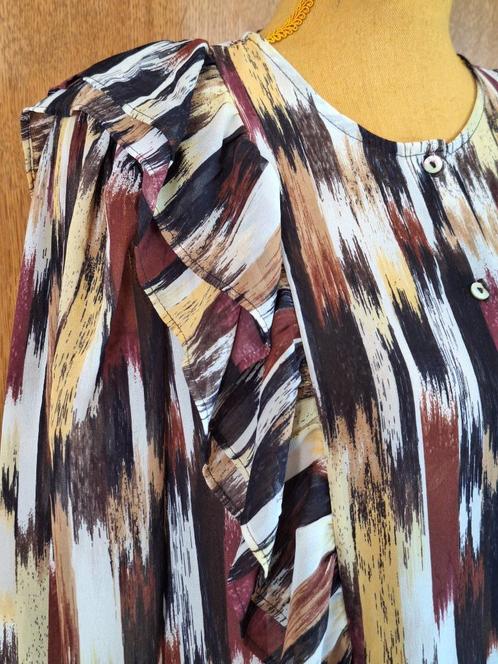 Chemisier vaporeux Pointcarré avec volants aux épaules taill, Kleding | Dames, Blouses en Tunieken, Zo goed als nieuw, Maat 38/40 (M)