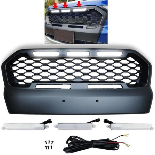 Embleem Loze Zwarte Sport Grill Met Led Voor Ford Ranger T7, Auto diversen, Tuning en Styling, Verzenden