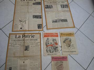 Lot de Magazines et Journaux Période de Guerre. Bon état.