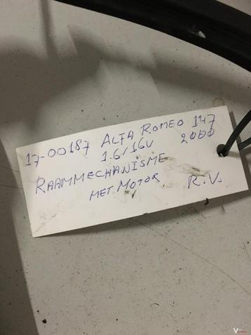 Alfa 147 2000 Elektr Raammechanisme Linksachter of Rechtsvoo beschikbaar voor biedingen