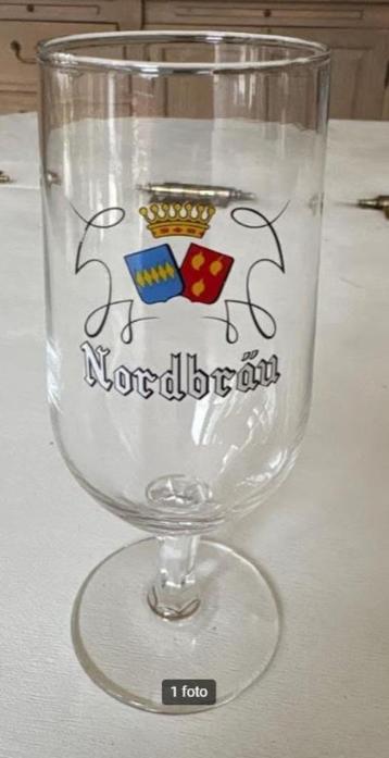 Vintage ‘tulp’ bierglas van Nordbrau beschikbaar voor biedingen