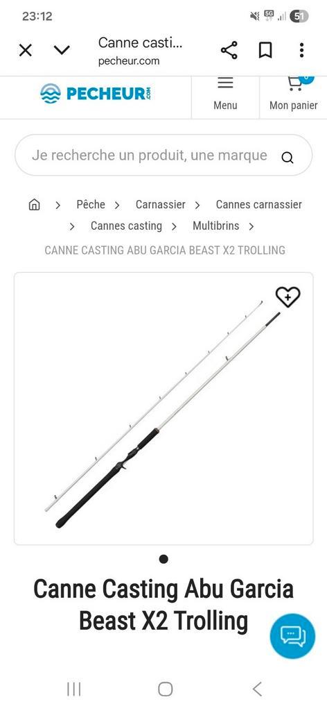 Canne a pêche casting, Sports nautiques & Bateaux, Pêche à la ligne | Poissons blancs, Comme neuf, Ensemble complet, Enlèvement