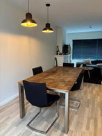 Eettafel 220x100 cm houten tafelblad Henders & Hazel, Ophalen, Gebruikt, 200 cm of meer, 50 tot 100 cm