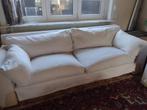 Zetel / sofa in witte stof voor 3 personen, Huis en Inrichting, Zetels | Zetels, Ophalen, Hout, Gebruikt, Driepersoons
