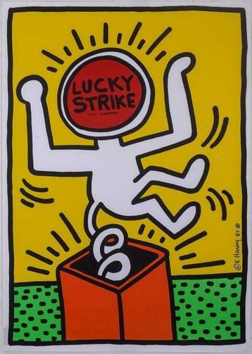 Keith Haring - Lucky Strike - Yellow Edition - 100 op 70 cm beschikbaar voor biedingen