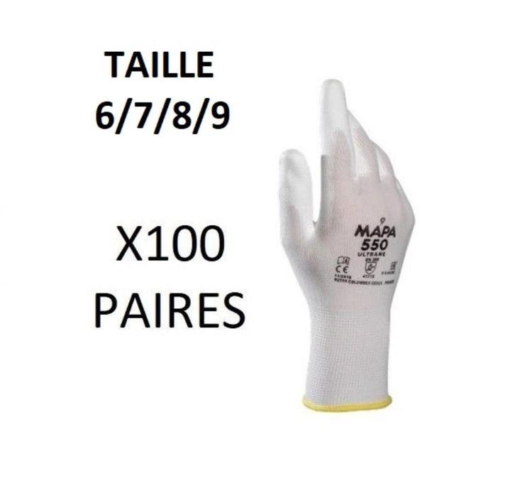 Set van 100 paar MAPA Ultrane werkhandschoenen, maat 6/7/8/9, Doe-het-zelf en Bouw, Veiligheidskleding, Nieuw, Ophalen of Verzenden