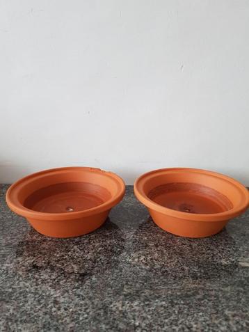 Terracotta bloempotten/bonsai potten, 2 samen voor 5 euro, Tuin en Terras, Ophalen of Verzenden, Zo goed als nieuw, Terracotta