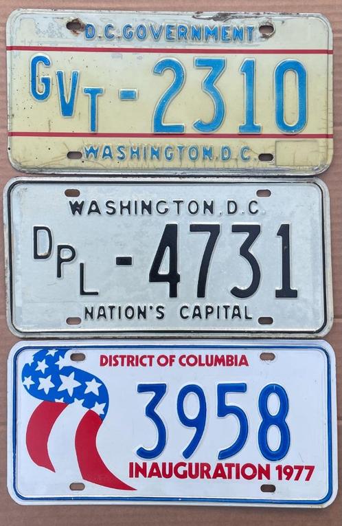 nummerplaat nummerplaten USA washington DC immatriculation, Collections, Collections Autre, Utilisé, Enlèvement ou Envoi