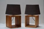 Set tafellampen hout, Maison & Meubles, Lampes | Lampes de table, Comme neuf, Modern, Bois, Moins de 50 cm