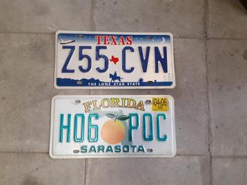 USA nummerplaat: Texas en Florida - echte, gebruikte platen beschikbaar voor biedingen