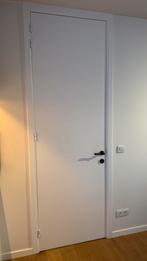 Deur met dubbele handgreep in leder + brons, Ophalen, Zo goed als nieuw