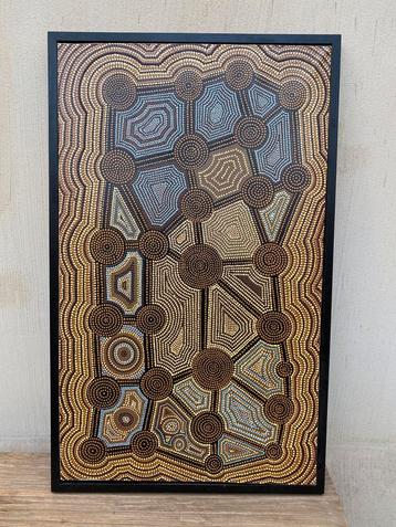 speciaal werk acryl op doek Aboriginal art beschikbaar voor biedingen