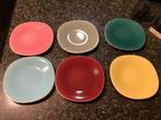6 gekleurde bordjes Boch, Antiek en Kunst, Antiek | Servies los, Ophalen of Verzenden